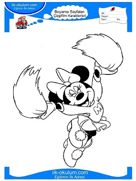 Çocuklar İçin Minnie-Mouse Boyama Sayfaları 